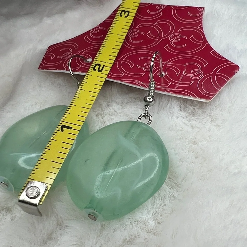 Charming Charlie Mint seafoam green fishhook Earrings - Picture 5 of 5